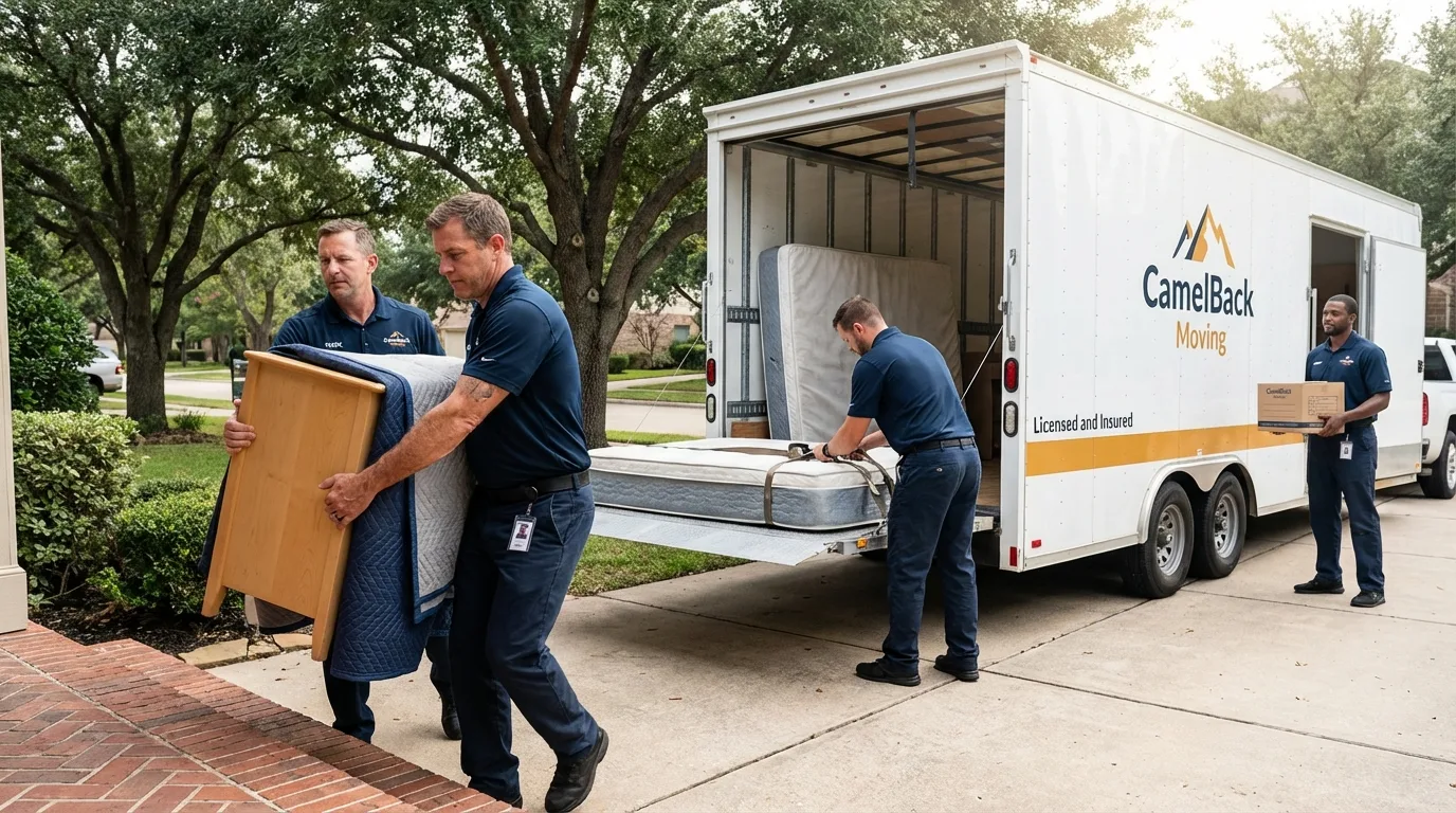 Crew loading residential truck for cross-state move from Lynn, IN